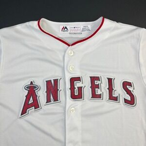 Majestic Los Angeles Angels Jersey Youth Medium 10/12 White MLB Blank Back